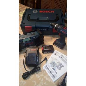 Bosch 18v Li-Ion Combo Drill/Driver Kit w / Bonus AM-FM Radio