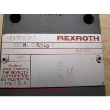 Rexroth Mexico India DBDH6 G16315/12 Pressure Relief Valve - Used