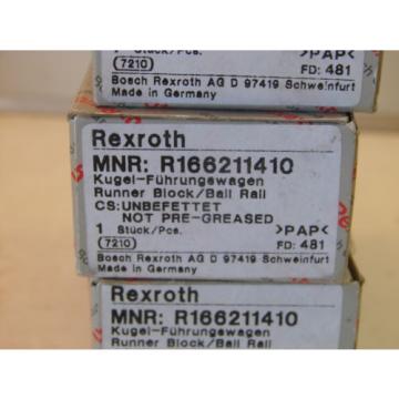 REXROTH Italy India R166211410 RUNNER BLOCK BALL RAIL ***NIB***