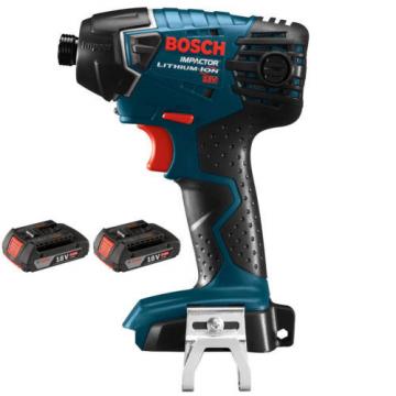 BOSCH 25618B-RT 18-Volt Li-Ion 1/4&#034; 18V Impact Driver &amp; 2-Pk BAT612-RT Batteries