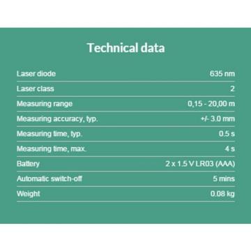 Bosch Laser Meter Zamo (PLR 20) Rangefinder - New - Free worldwide shipping