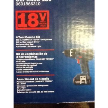 Brand New Sealed Bosch CLPK495-181 4 Tool Combo Kit