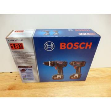 Bosch CLPK237-181 18V Combo Kit Tough Hammer Drill / Hex Impact Driver Brand New