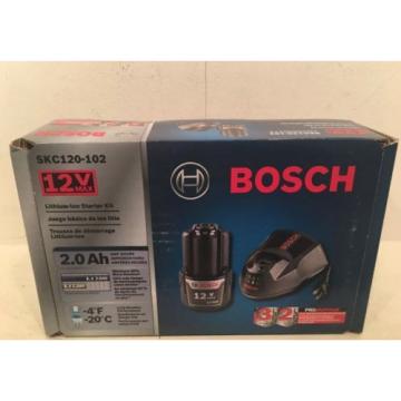 NEW BOSCH SKC120-102 12-VOLT MAX STARTER KIT 2.0AH HIGH CAPACITY BATTERY &amp; CHARG