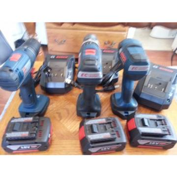 Bosch 18V Li-Ion brushless / regular tool set - 3 tools  3 battery  3 chargers