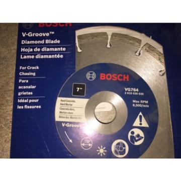 New Bosch VG764  V-Groove 7&#034; Diamond Blade For Concrete &amp; Hard Motor