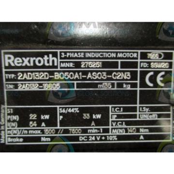 REXROTH Dutch Australia 2AD132D-B050A1-AS03-C2N3 3-PHASE INDUCTION MOTOR *NEW NO BOX*