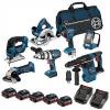 Bosch 18 volt cordless li-on 7 piece 4.0ah kit BOS18VKIT10