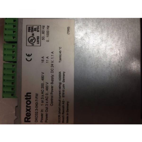 REXROTH USA Dutch INDRAMAT DKC02.3-040-7-FW SERVO AXIS DRIVE DKC02.30407FW #2 image