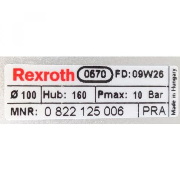 REXROTH India Mexico 0822 125006 Pneumatikzylinder Luftzylinder 10bar Ø 100mm Hub 160mm 09w26 #4 image