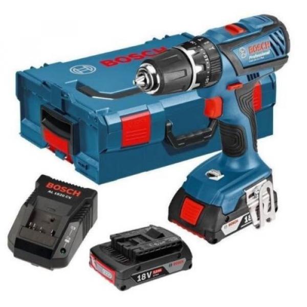 Bosch GSB 18-2-LI Plus 18v Combi Cordless Drill In L Box + 2x2ah Li-On Batteries #1 image