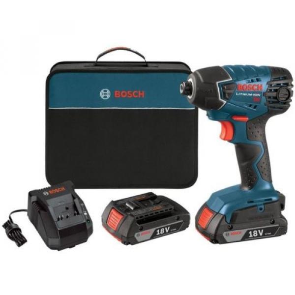 Bosch 18 Volt Lithium-Ion Cordless Electric Impact Driver Kit w/ 2 Batteries #2 image