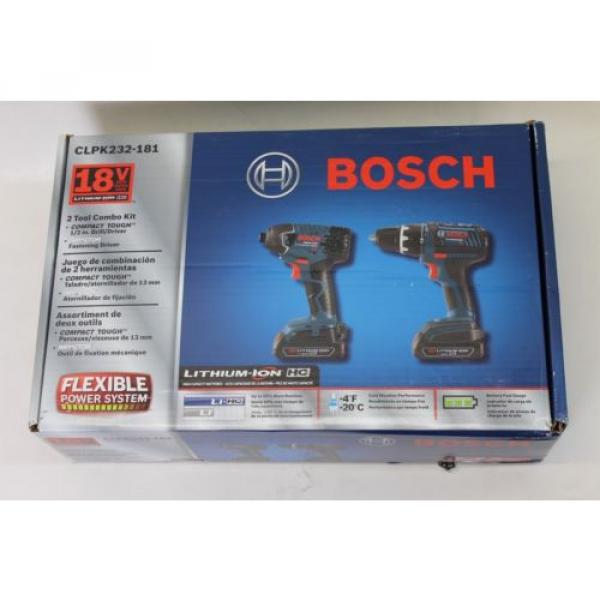 BNIB BOSCH 18V Max Cordless Lithium-Ion 2-Tool Combo Kit CLPK232-181 120V #2 image