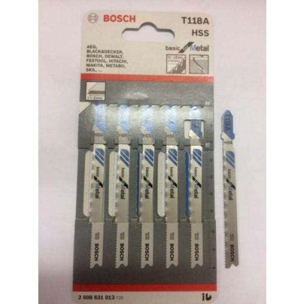 BOSCH JIG SAW BLADE T118A for Metal 1.1-1.50 mm. HSS Swiss Made pack sale (5pcs) #1 image