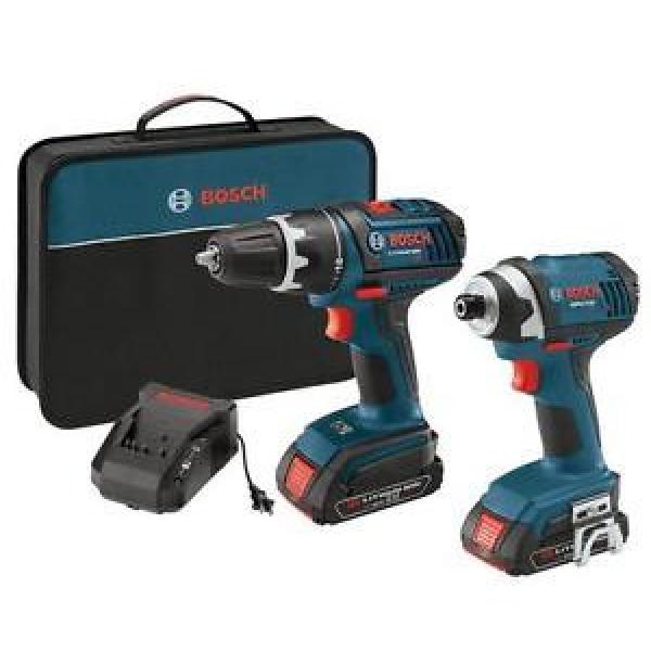 Bosch 18-Volt Compact Tough Drill &amp; Impact Drivers (2) Slim Batteries Combo Kit #1 image